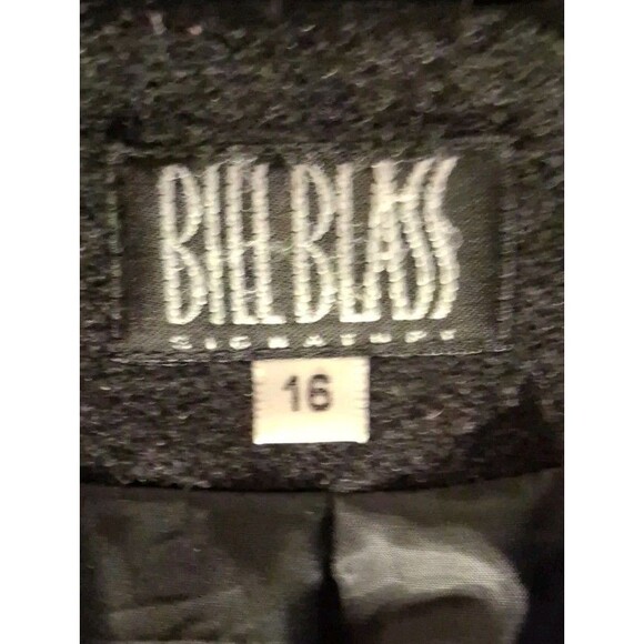 Vintage Bill Blass Charcoal Black Long Coat Lambs Wool/Cashmere Size 16 - Picture 8 of 10